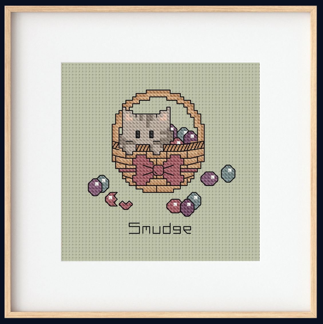 Mockup of the Little Paws for Easter pattern with alternate colours